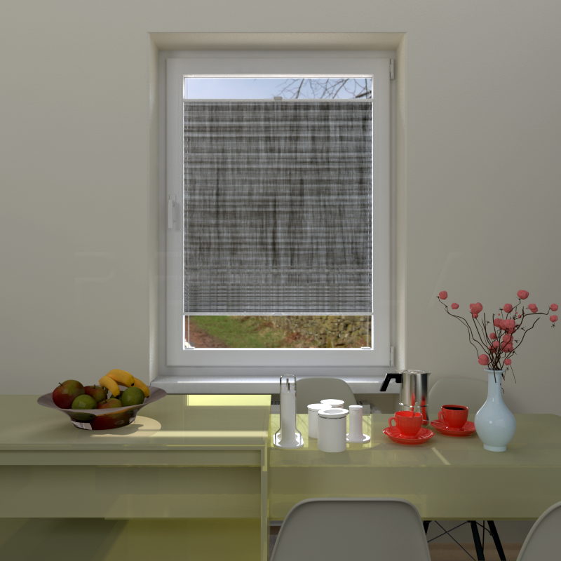 Plisuotos žaliuzės,  tekstūruotas, Pilka