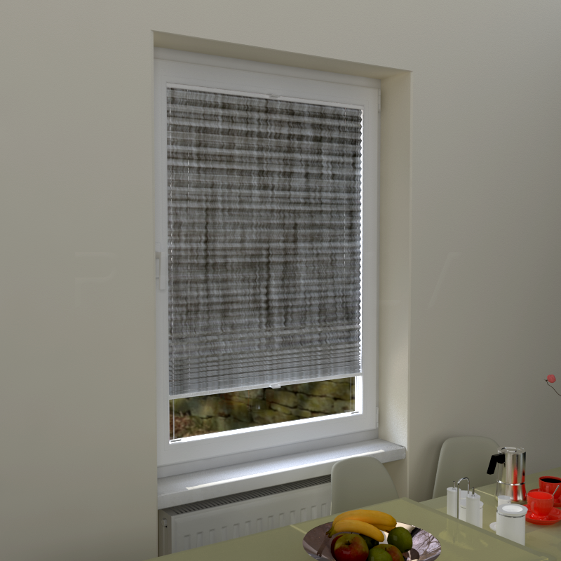 Plisuotos žaliuzės,  tekstūruotas, Pilka