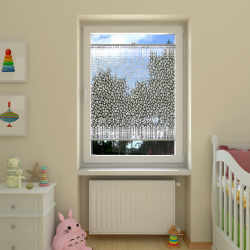 Plisuotos žaliuzės,  skaidrus, Balta