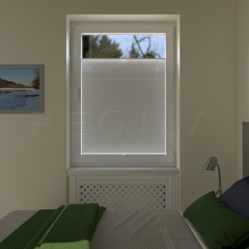 Plisuotos žaliuzės,  vienspalvis, Balta