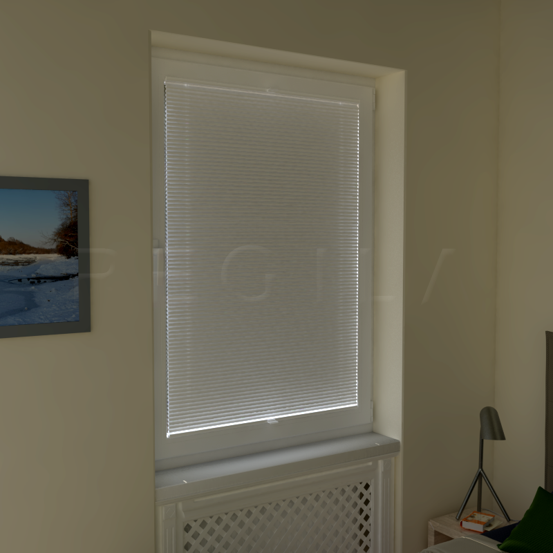 Plisuotos žaliuzės,  vienspalvis, Balta