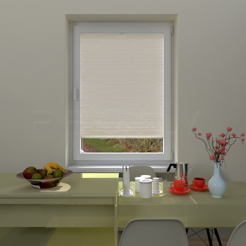 Plisuotos žaliuzės,  vienspalvis, Smėlio