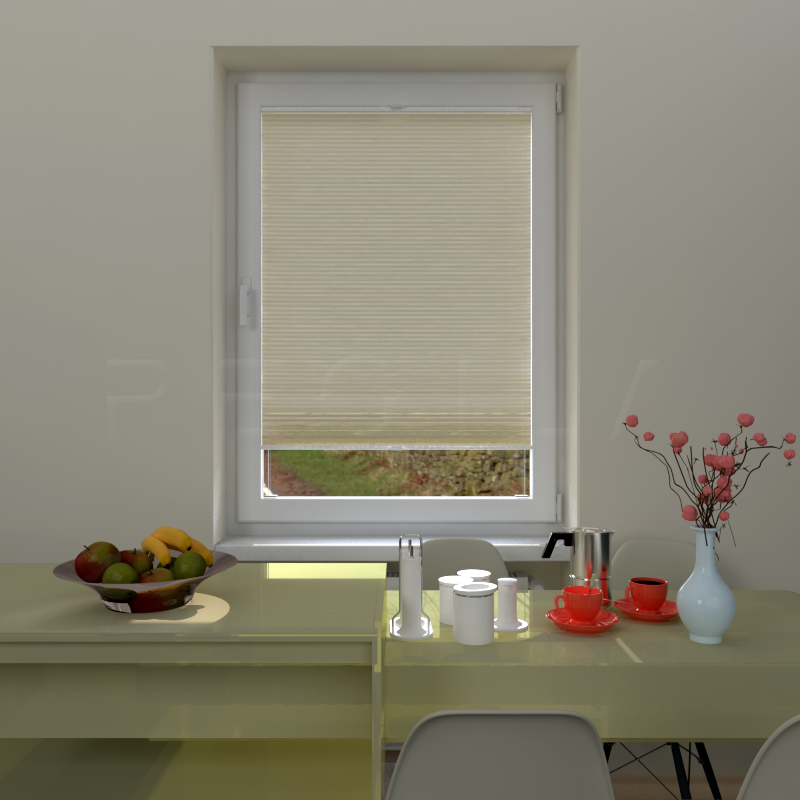 Plisuotos žaliuzės,  vienspalvis, Geltona