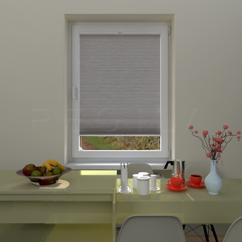 Plisuotos žaliuzės,  vienspalvis, Ruda