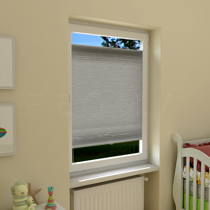 Plisuotos žaliuzės,  vienspalvis, Pilka