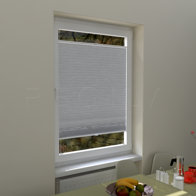 Plisuotos žaliuzės,  vienspalvis, Pilka