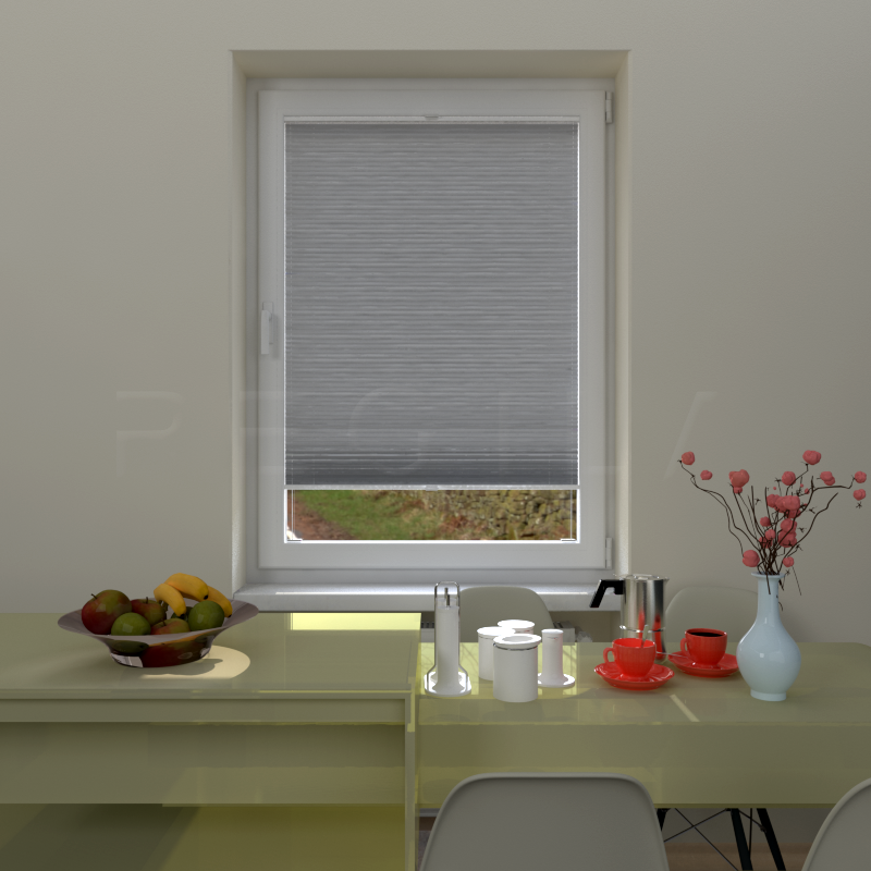 Plisuotos žaliuzės,  vienspalvis, Pilka