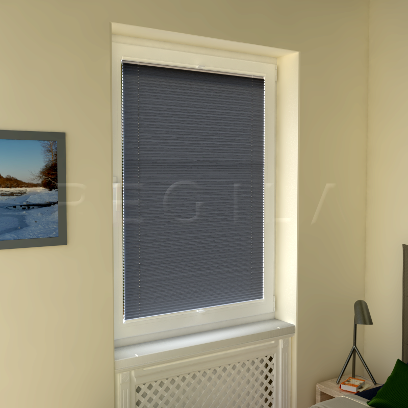 Plisuotos žaliuzės,  vienspalvis, Juoda