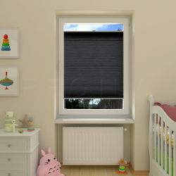 Plisuotos žaliuzės,  vienspalvis, Juoda