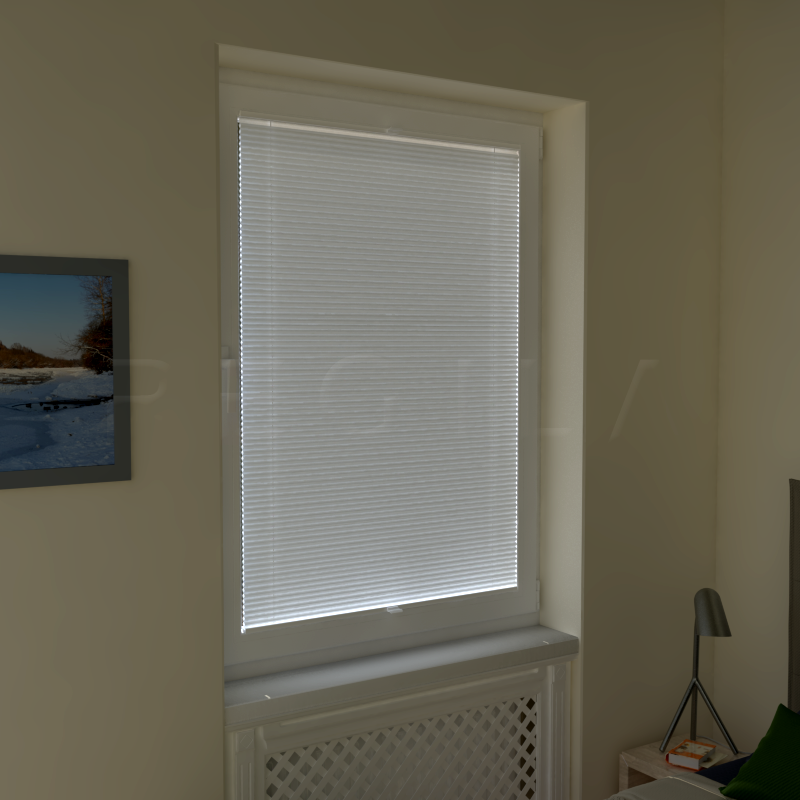 Plisuotos žaliuzės,  vienspalvis, Balta