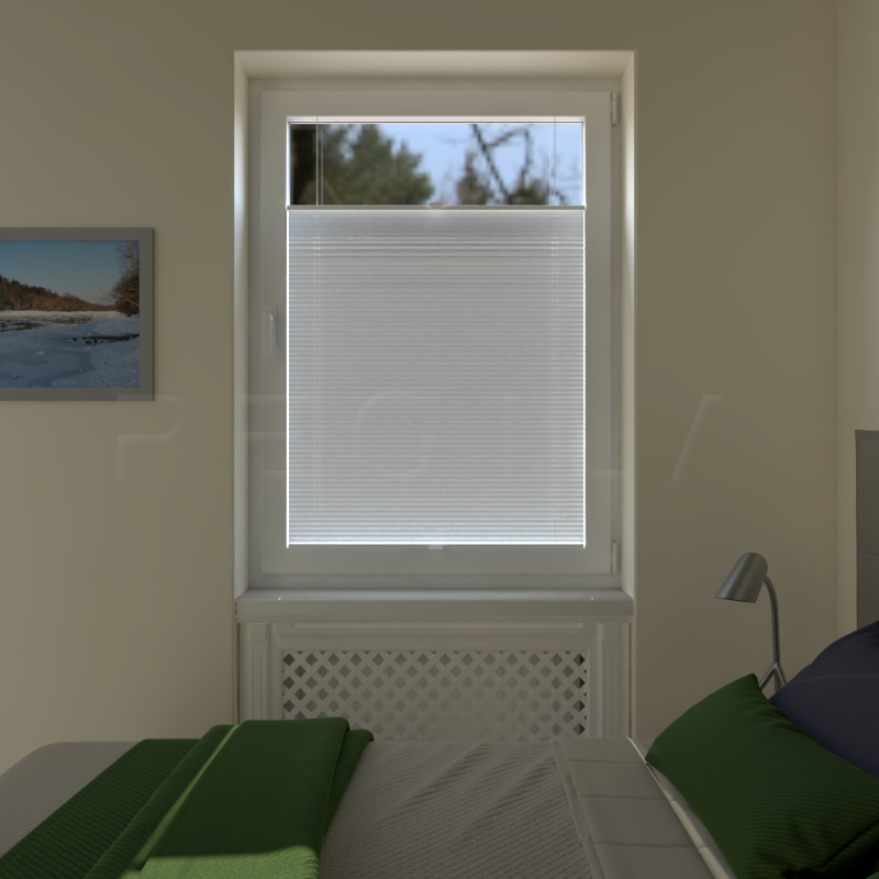 Plisuotos žaliuzės,  vienspalvis, Balta