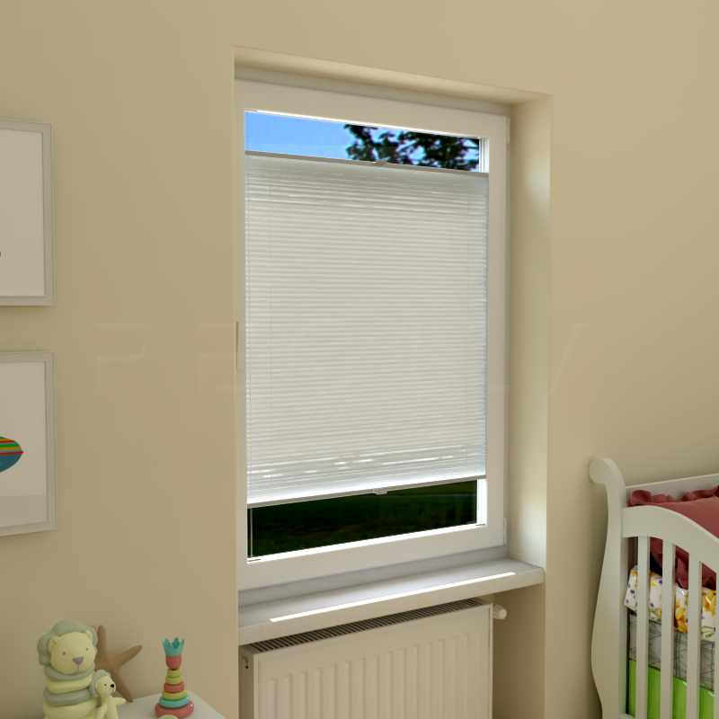 Plisuotos žaliuzės,  vienspalvis, Balta