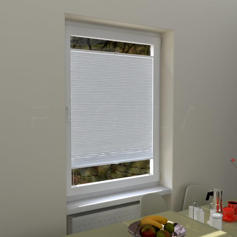 Plisuotos žaliuzės,  vienspalvis, Balta