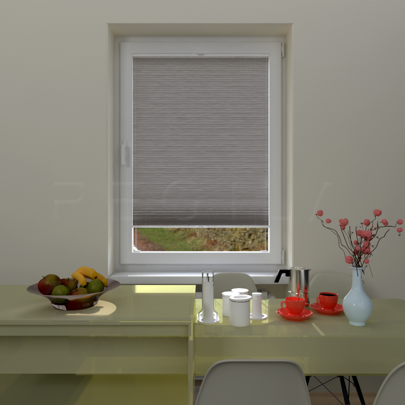 Plisuotos žaliuzės,  vienspalvis, Ruda