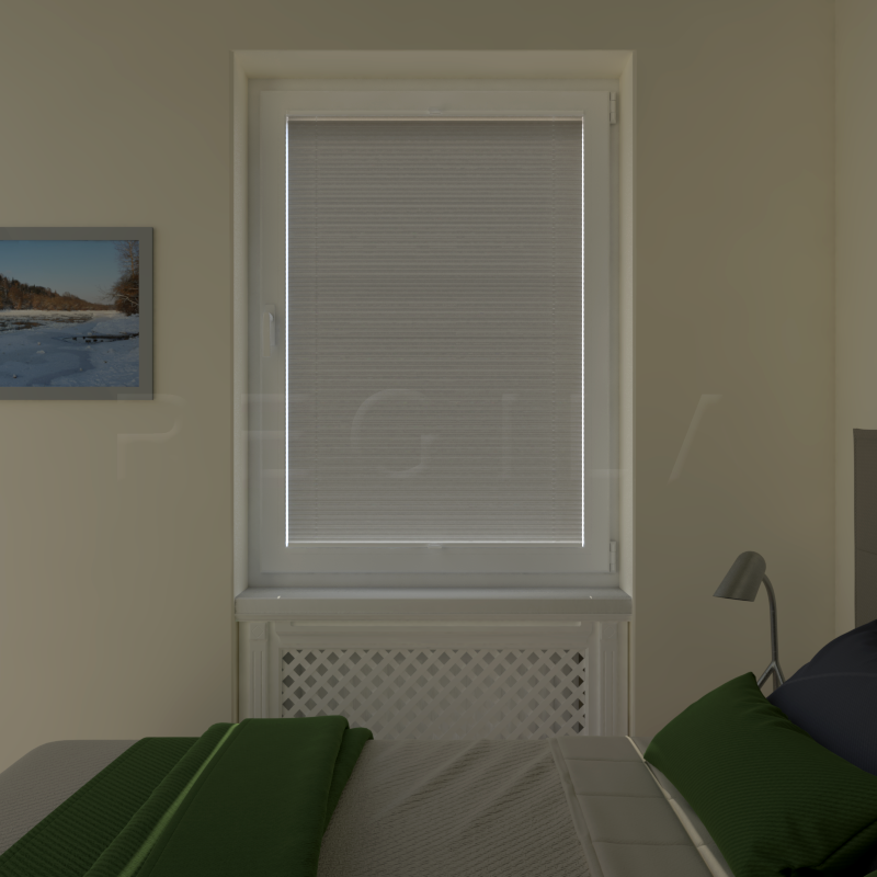 Plisuotos žaliuzės,  vienspalvis, Pilka