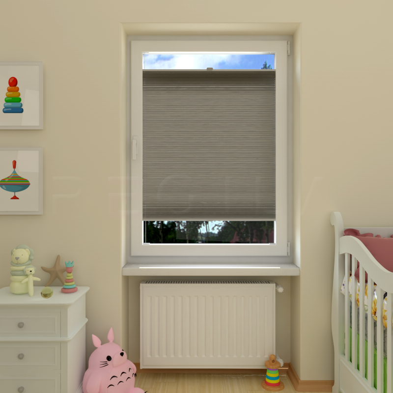 Plisuotos žaliuzės,  vienspalvis, Pilka