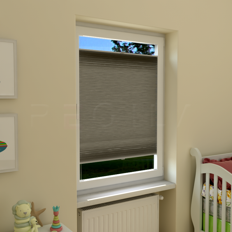 Plisuotos žaliuzės,  vienspalvis, Pilka