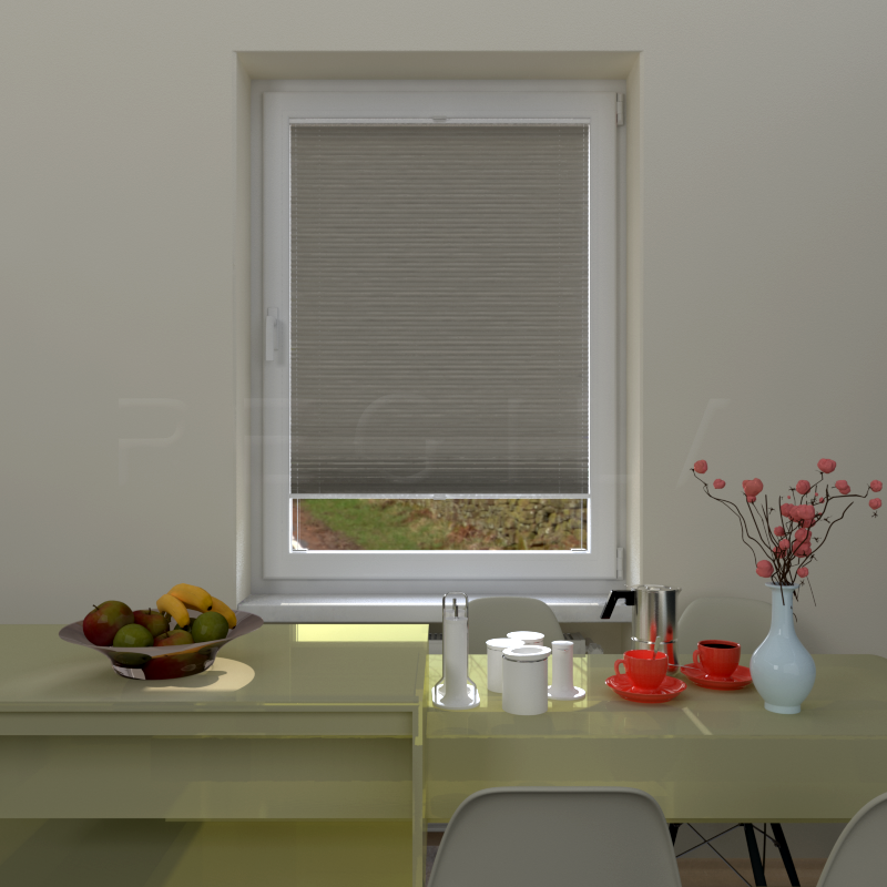 Plisuotos žaliuzės,  vienspalvis, Pilka