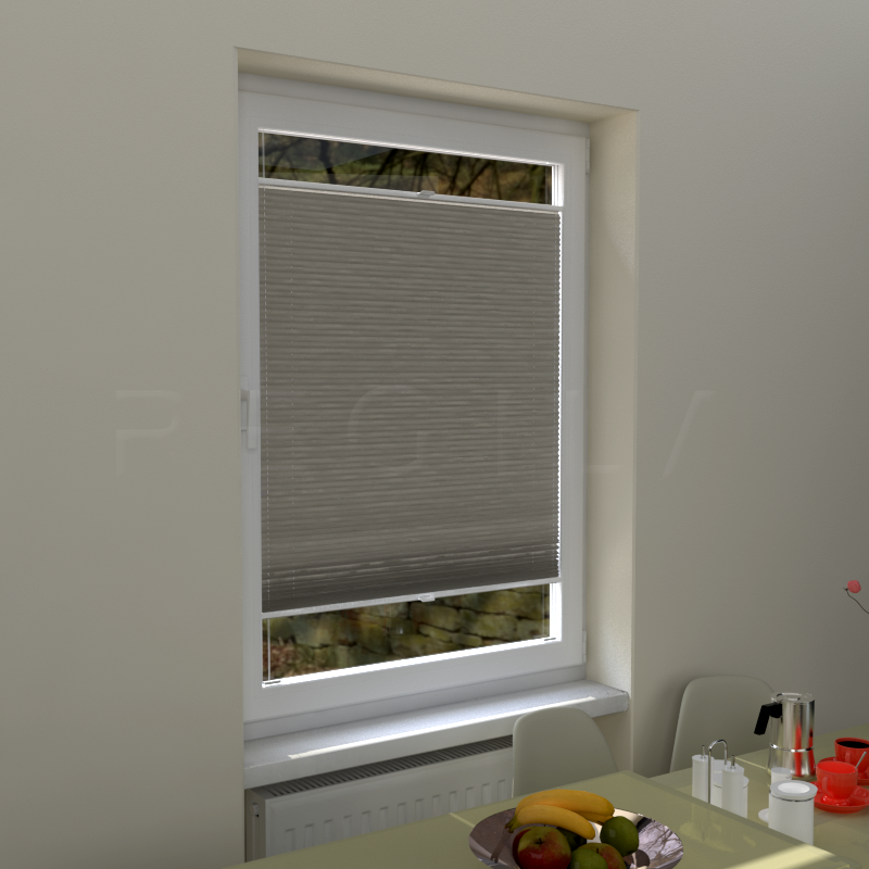 Plisuotos žaliuzės,  vienspalvis, Pilka