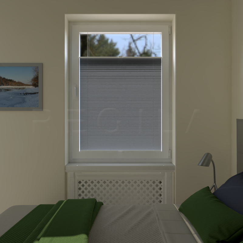 Plisuotos žaliuzės,  vienspalvis, Pilka