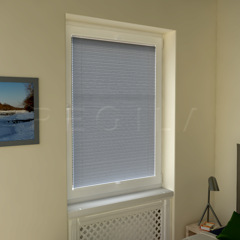 Plisuotos žaliuzės,  vienspalvis, Pilka