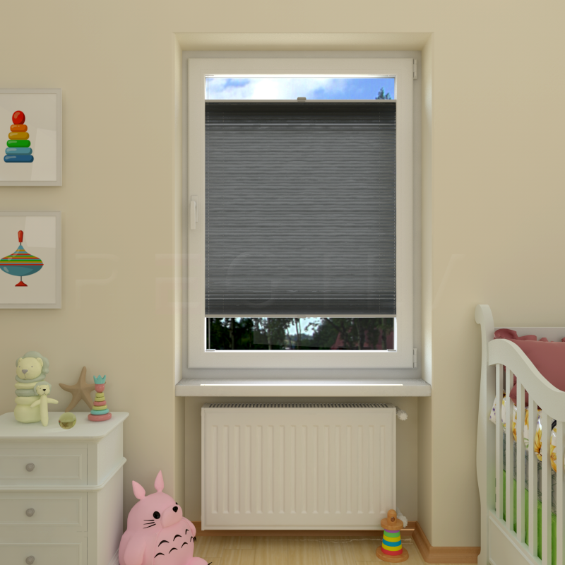 Plisuotos žaliuzės,  vienspalvis, Pilka