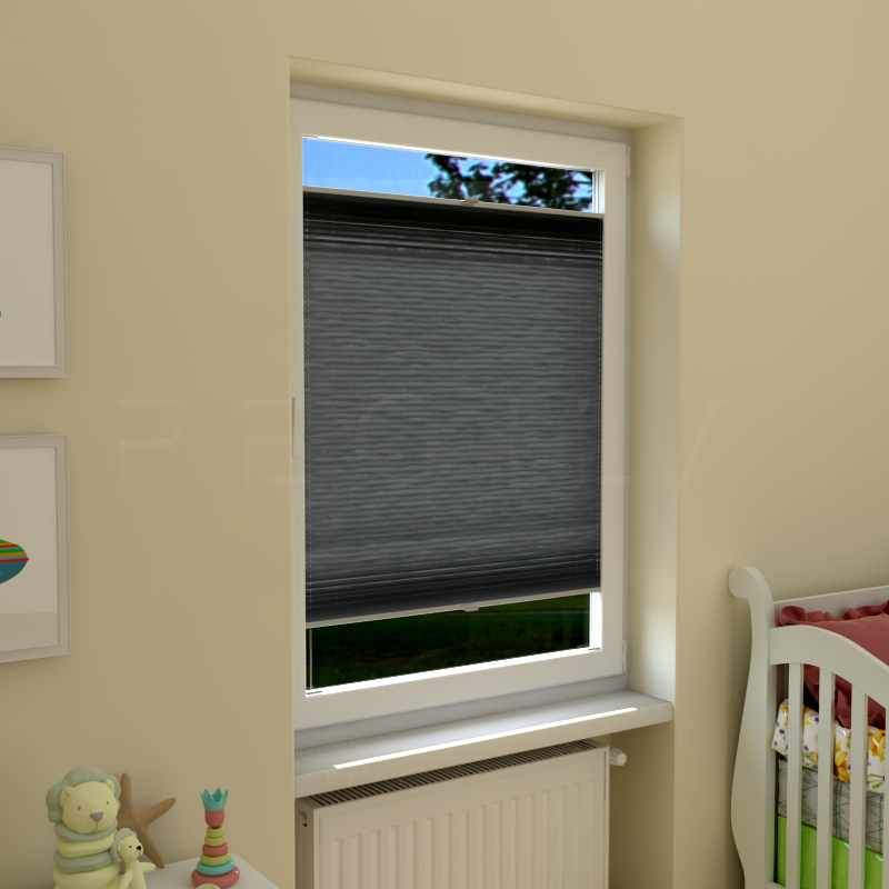 Plisuotos žaliuzės,  vienspalvis, Pilka