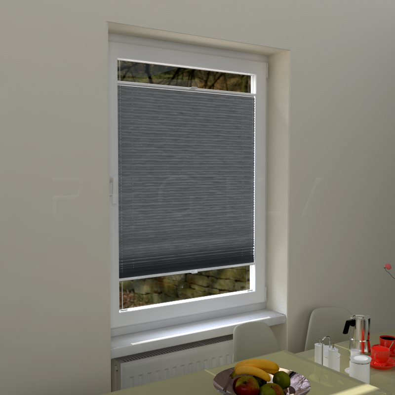 Plisuotos žaliuzės,  vienspalvis, Pilka