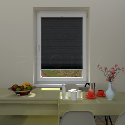 Plisuotos žaliuzės,  vienspalvis, Juoda