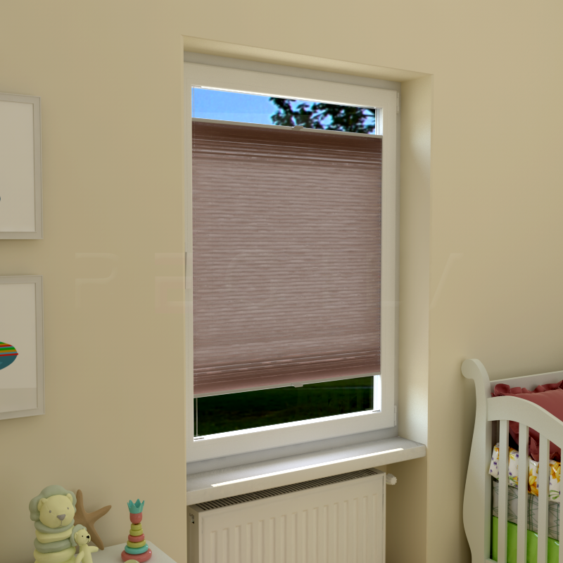 Plisuotos žaliuzės,  vienspalvis, Ruda