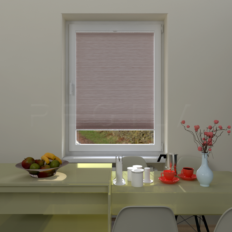 Plisuotos žaliuzės,  vienspalvis, Ruda