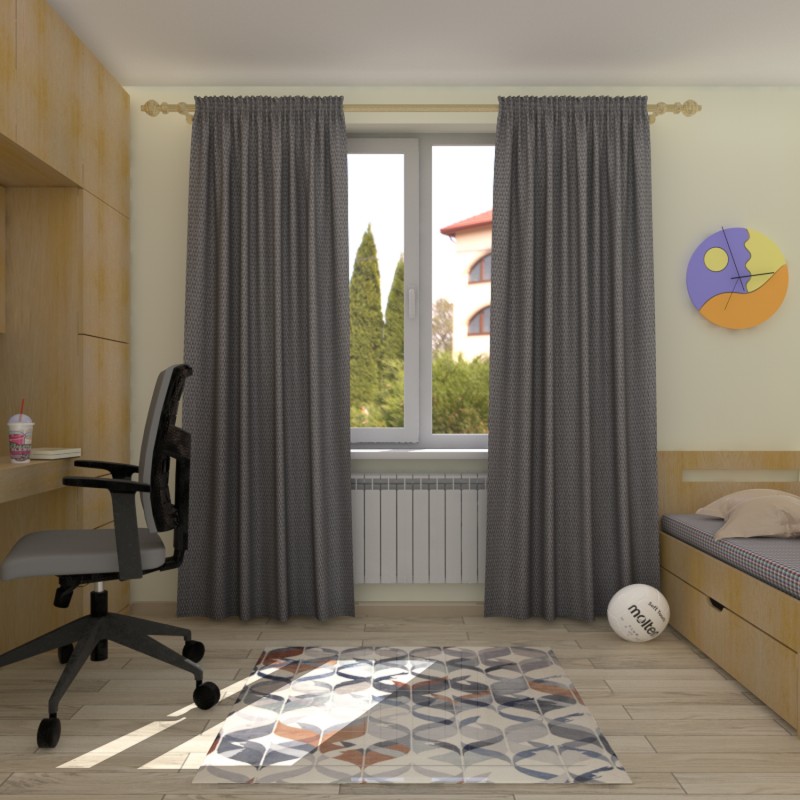 Naktinės užuolaidos,  Tamsiai pilkos spalvos 