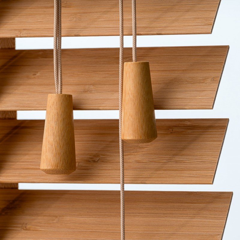 Medinės Bamboo Žaliuzės – Bamboo Light Oak