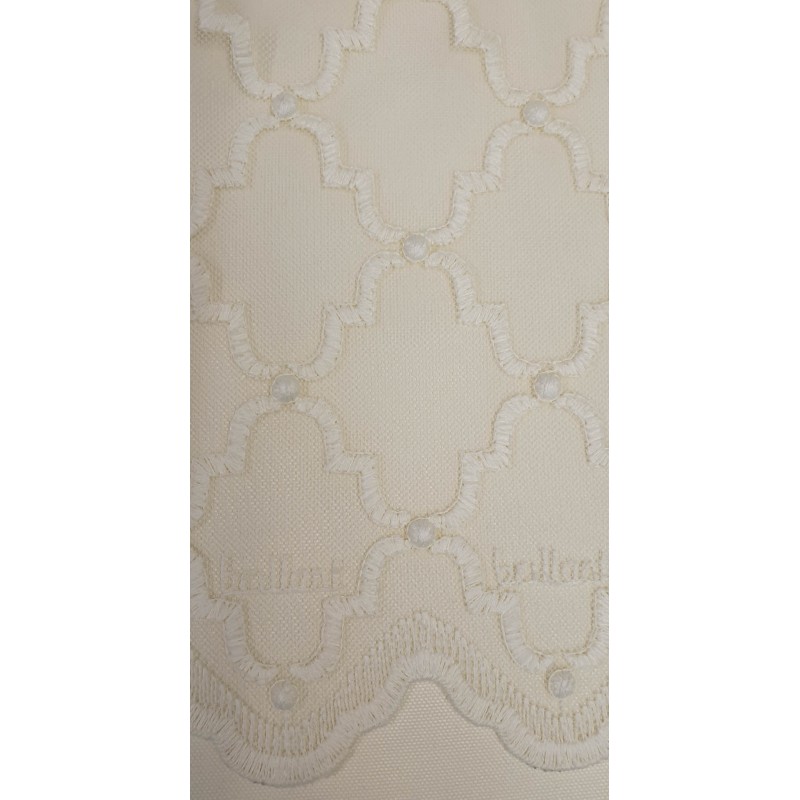 Dieninės užuolaidos, Gelsvos su siuvinėta apačia 