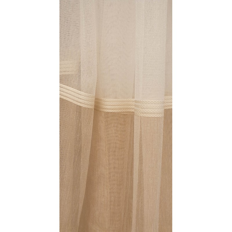 Dieninės užuolaidos, Kreminės spalvos užuolaidos su gelsvomis juostomis