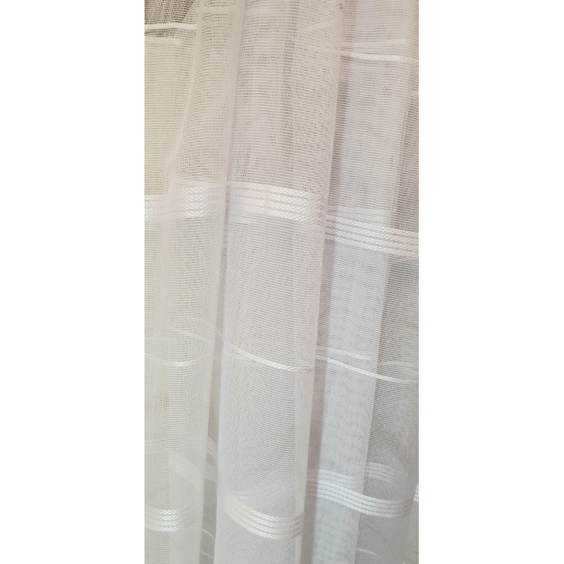 Dieninės užuolaidos, Baltos užuolaidos su baltomis  juostomis