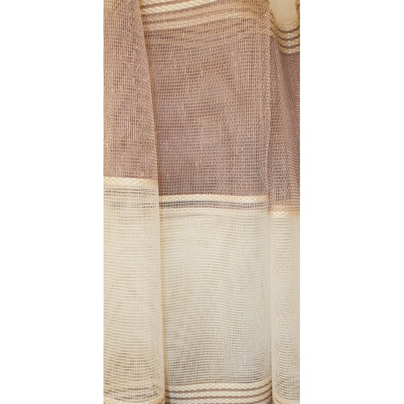 Dieninės užuolaidos, Kreminės spalvos užuolaidos su rožinėmis juostomis