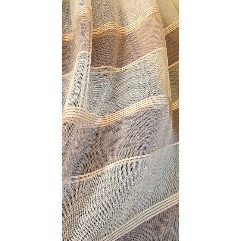 Dieninės užuolaidos, Kreminės spalvos užuolaidos su rožinėmis juostomis