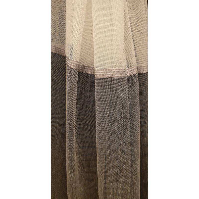 Dieninės užuolaidos, Kreminės spalvos užuolaidos su ruda apačia