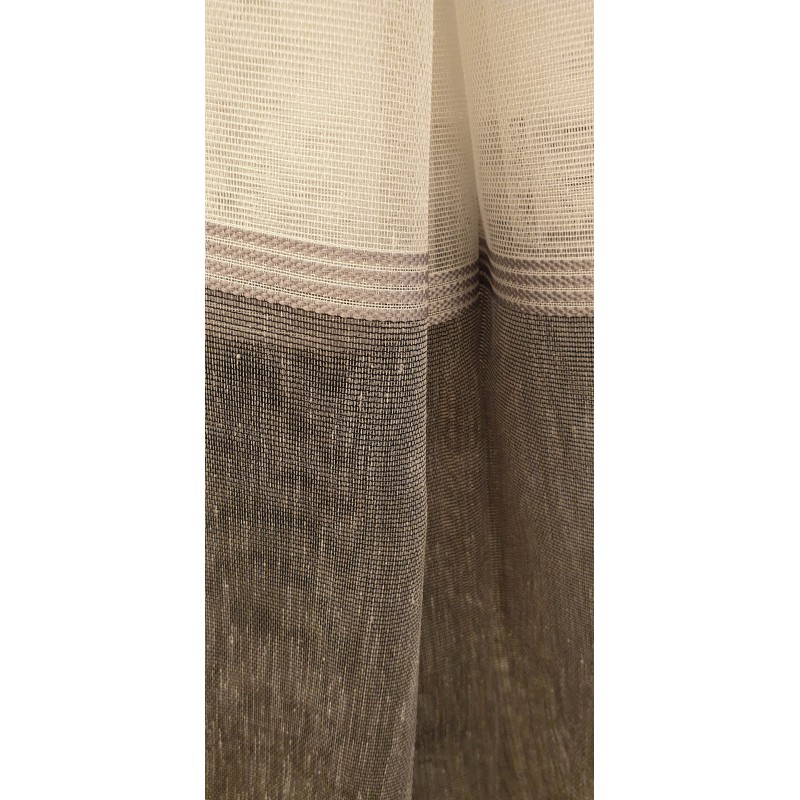 Dieninės užuolaidos, Kreminės spalvos užuolaidos su ruda apačia