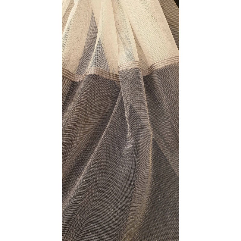 Dieninės užuolaidos, Kreminės spalvos užuolaidos su ruda apačia