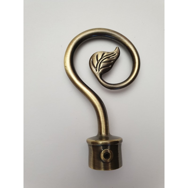 Antikinės bronzos 19mm Zeus su lapeliu antgalis