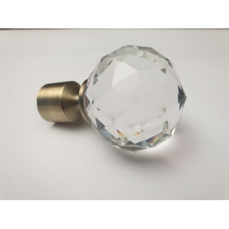 Antikinės bronzos 19mm Crystal oval antgalis