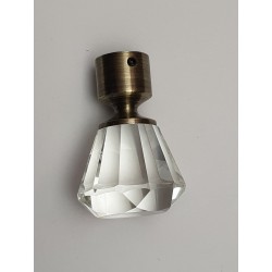 Antikinės bronzos 19mm Crystal antgalis