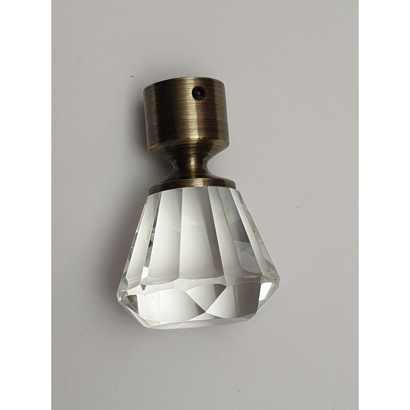 Antikinės bronzos 19mm Crystal antgalis