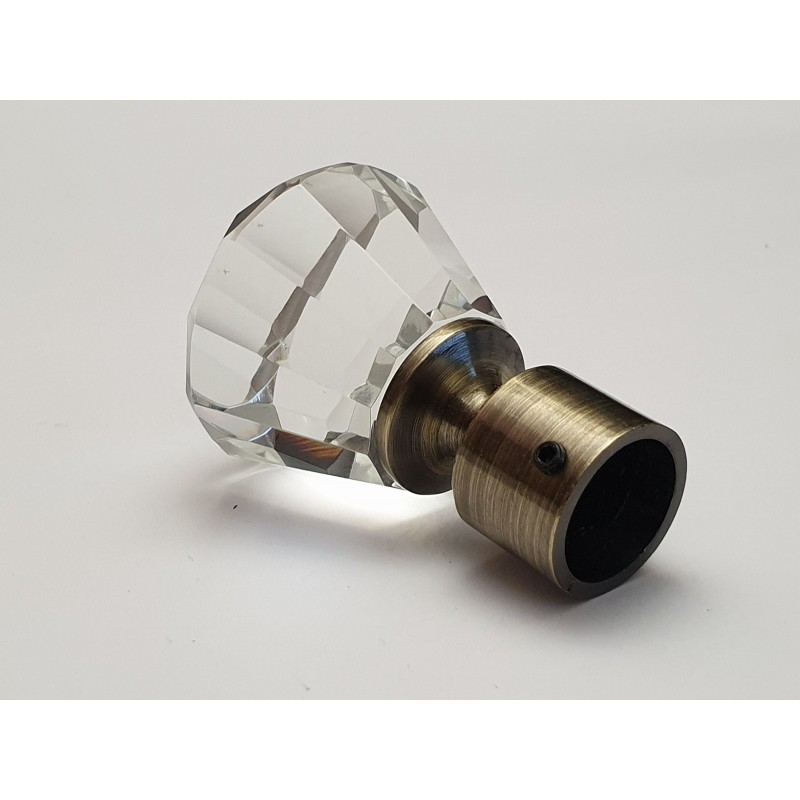 Antikinės bronzos 19mm Crystal antgalis