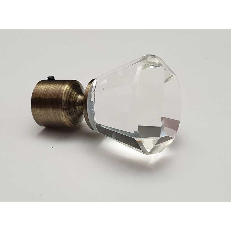 Antikinės bronzos 19mm Crystal antgalis