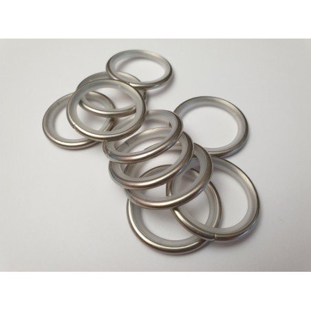 Matinio sidabro 19mm Žiedas su plastiku