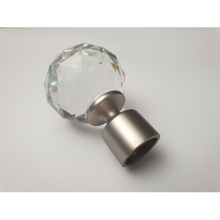 Matinio sidabro 19mm Crystal oval antgalis