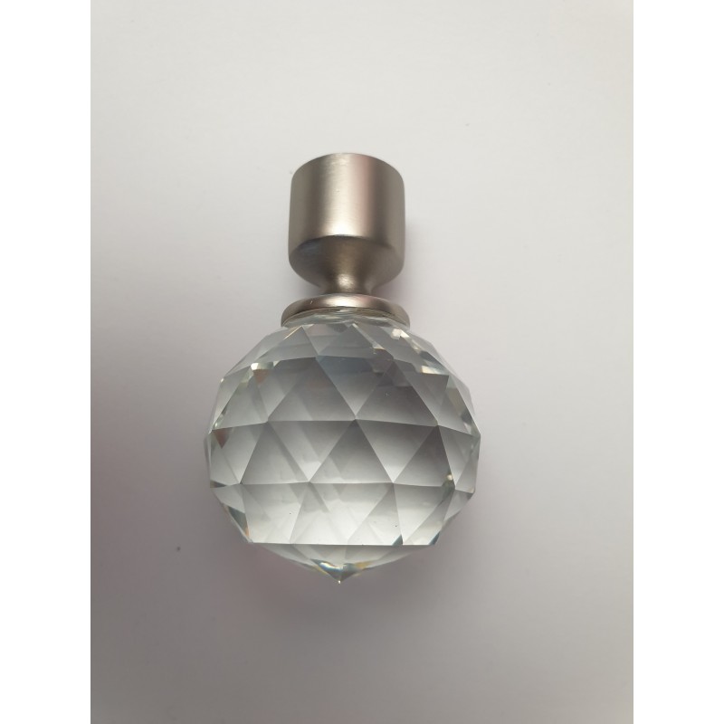 Matinio sidabro 19mm Crystal oval antgalis